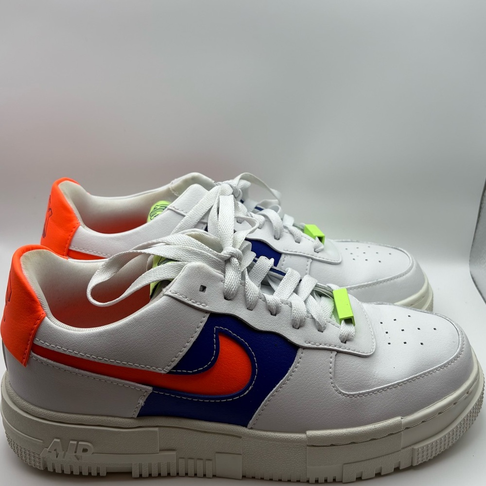 Nike Air Force One Low Pixel Purple and Orange Sneakers Clemson Pride